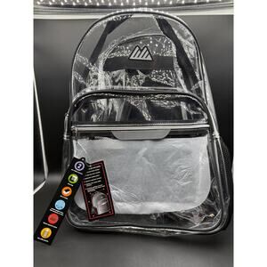 Clear Stadium Backpack Transparent Security Bag Festival Concert 18" Large NWT